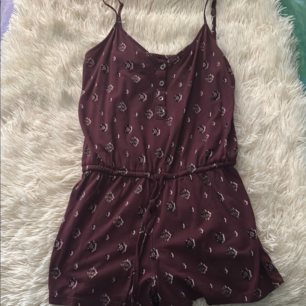 Aero Burgundy Floral Romper